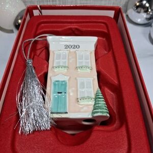 LENOX Ornament Home with You Porcelain 3.5" Silver hang cord BRAND-NEW w/tag